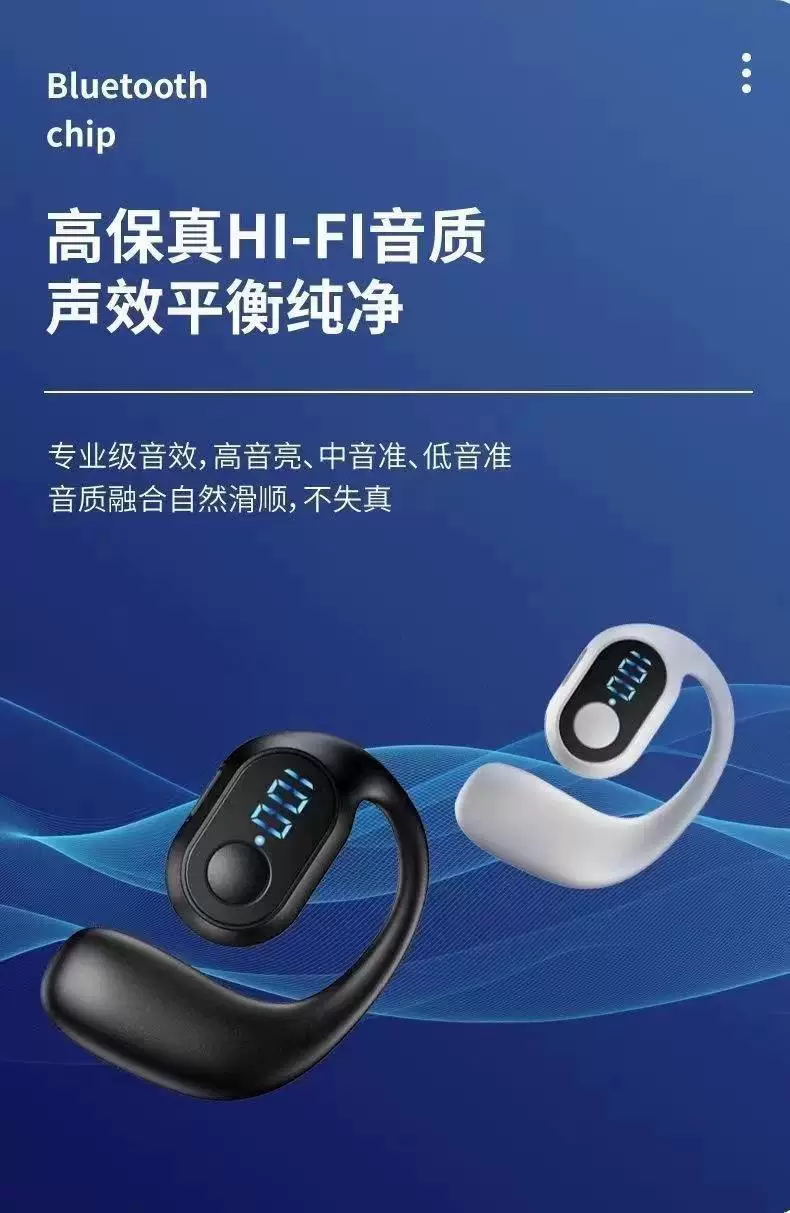 premium open ear wireless bluetooth earbuds – hi fi stereo sound & sporty design