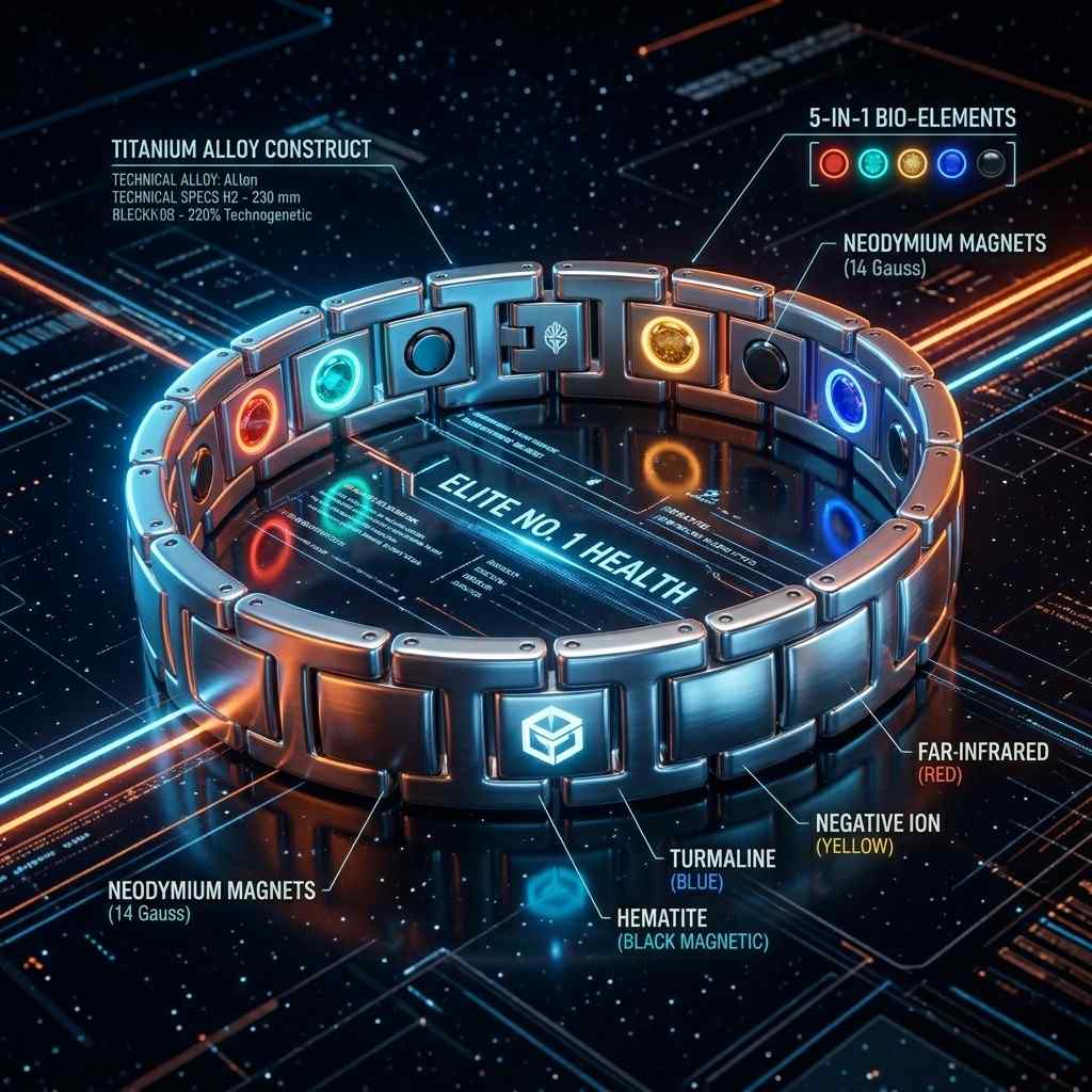 premium 5 in 1 bio magnetic therapy bracelet – style meets health
